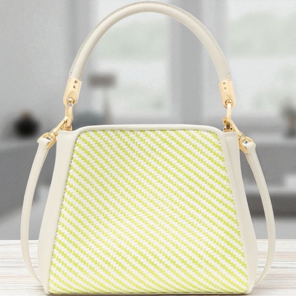 Kate Spade NWT Phoebe Straw Top Handle Crossbody Bag Lime Slush With Wallet - Picture 7 of 10